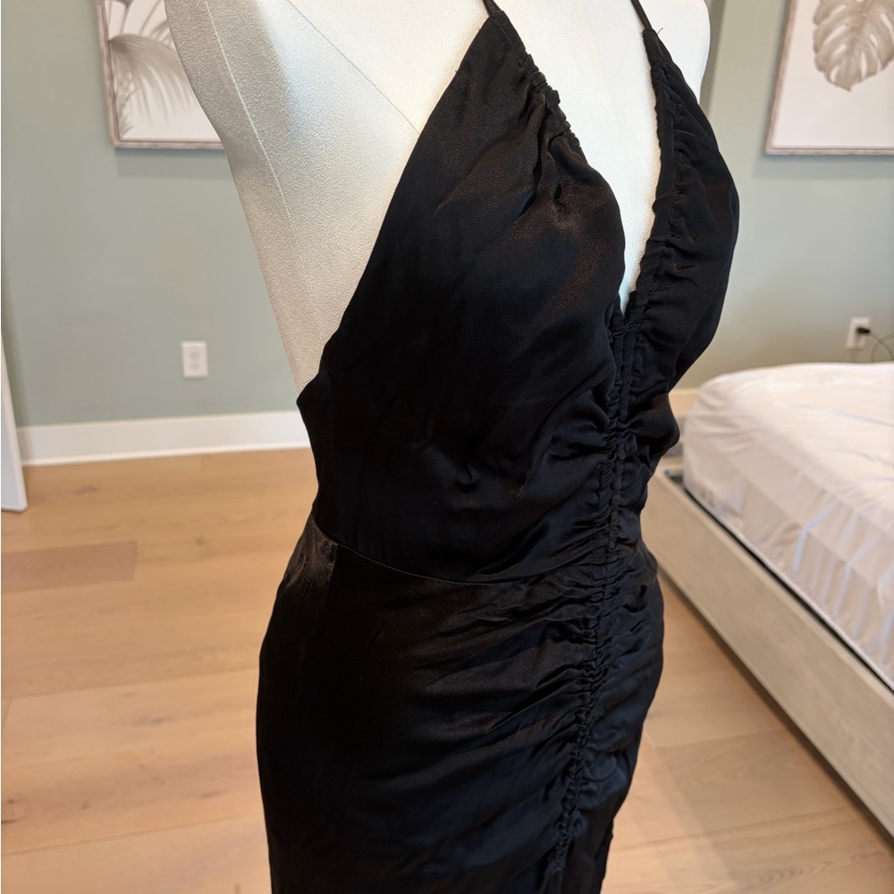 Elegant Black Halter Dress